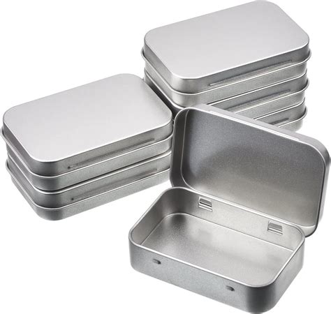 box metal home|empty metal tins with lids.